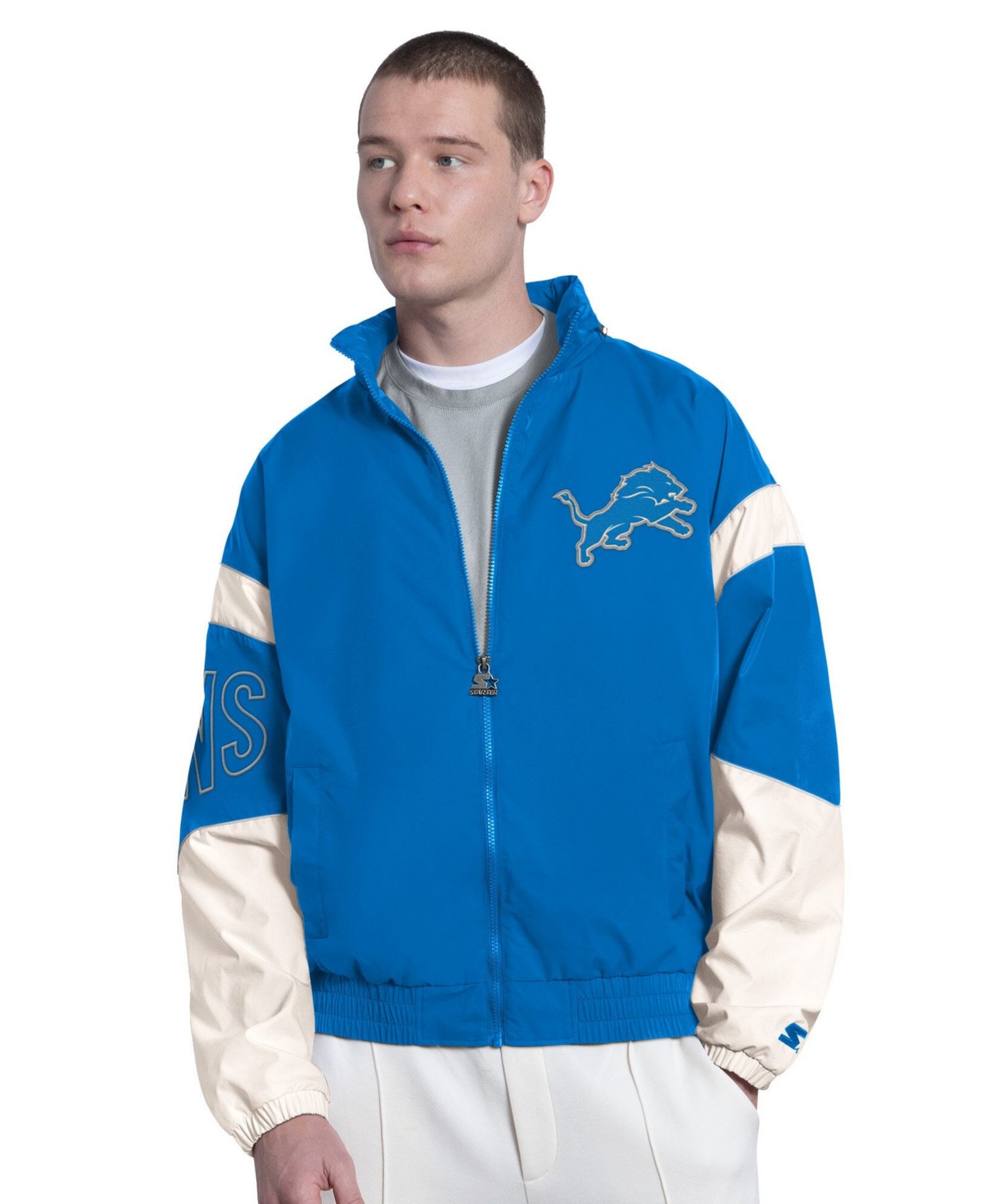 Men's Blue Detroit Lions The Gust Full-Zip Hooded Jacket