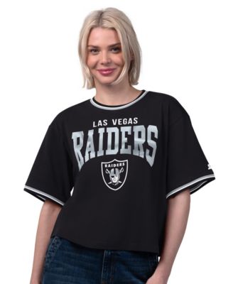 Women's  Black Las Vegas Raiders Ace Cropped T-Shirt