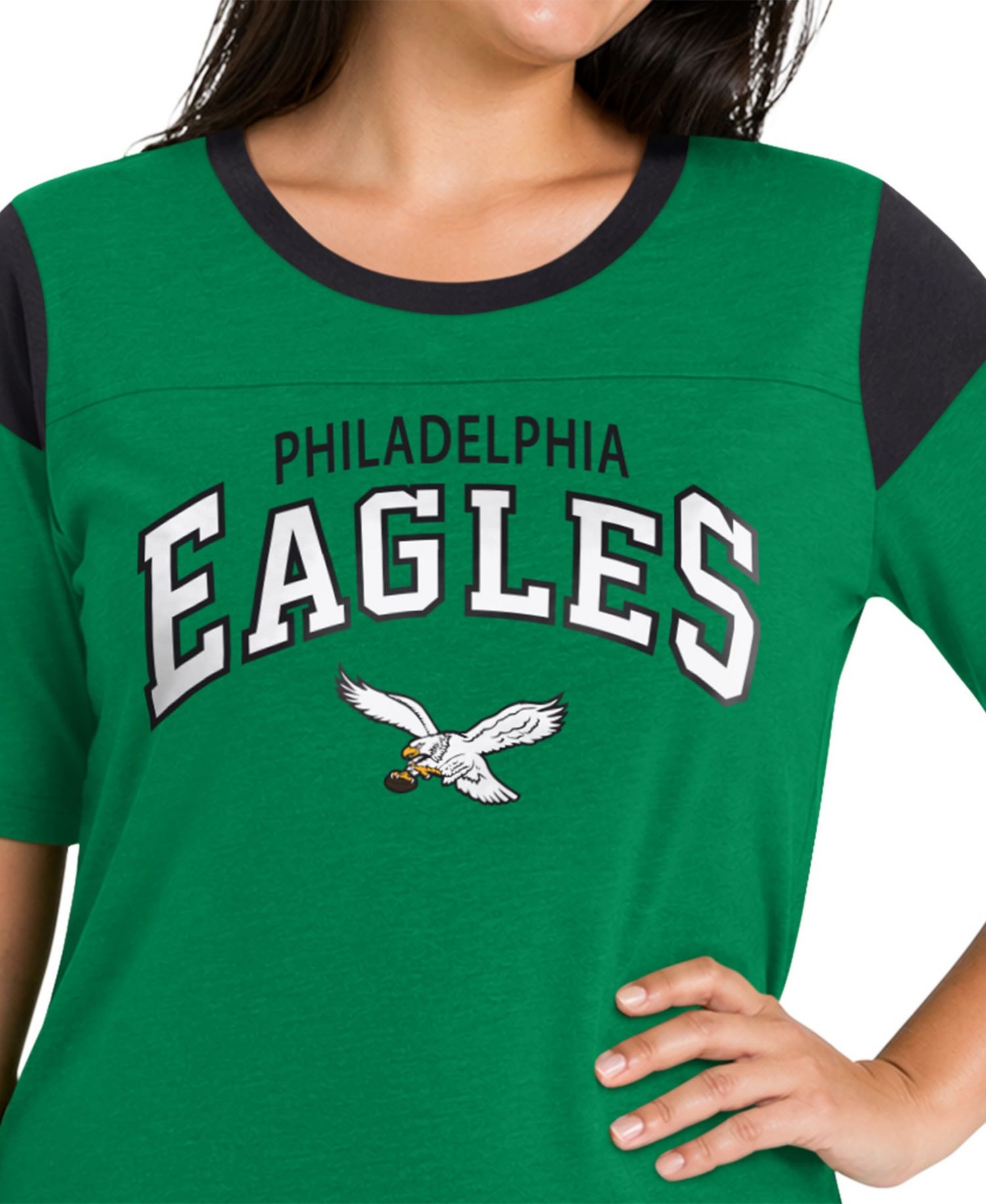 Women's Green Philadelphia Eagles Plus Size Linebacker T-Shirt