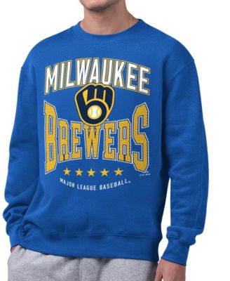 Men's Royal Milwaukee Brewers Center Squeeze Fleece Sweatshirt