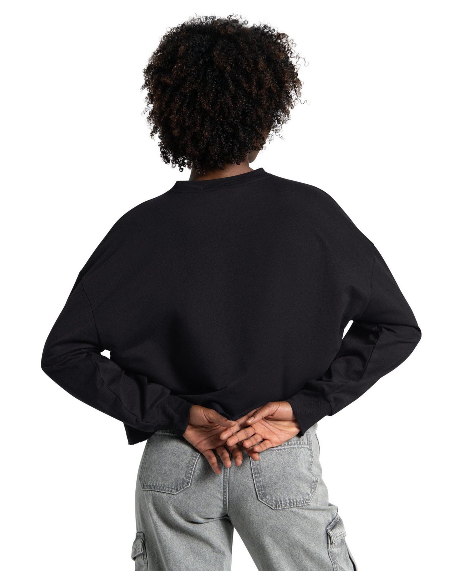 Women's Black Pittsburgh Penguins Bleachers Cropped Drop Shoulder Sweatshirt