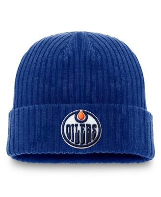 Men's  Royal Edmonton Oilers Core Primary Logo Cuffed Knit Hat