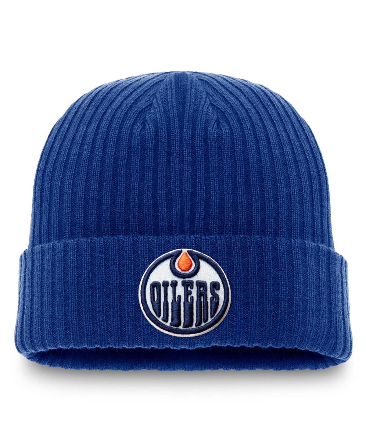 Men's Fanatics Royal Edmonton Oilers Core Primary Logo Cuffed Knit Hat