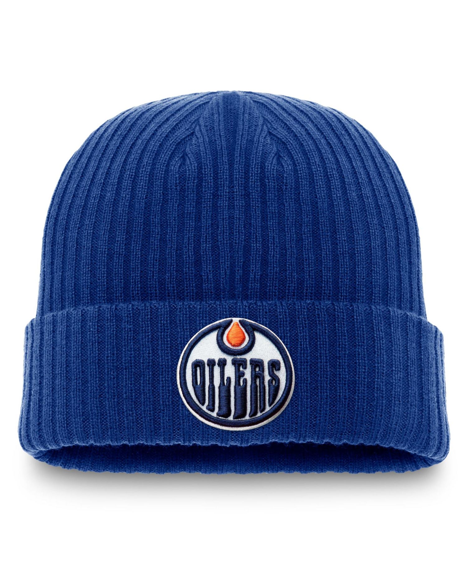 Men's Royal Edmonton Oilers Core Primary Logo Cuffed Knit Hat