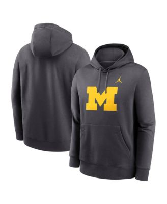 Men's Anthracite Michigan Wolverines Primetime Club Fleece Pullover Hoodie