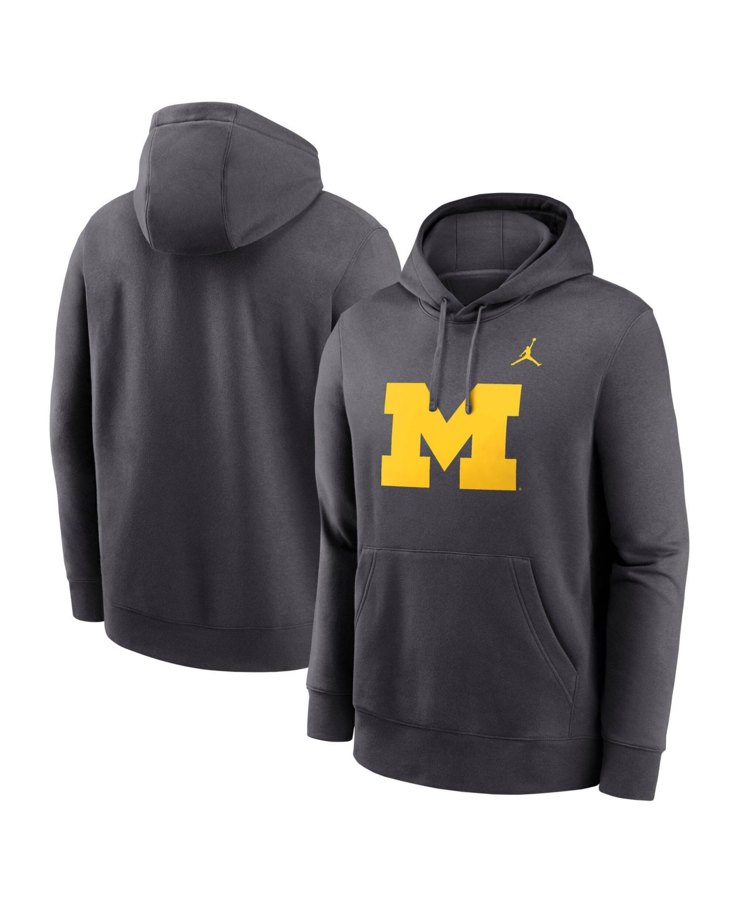 Men's Anthracite Michigan Wolverines Primetime Club Fleece Pullover Hoodie