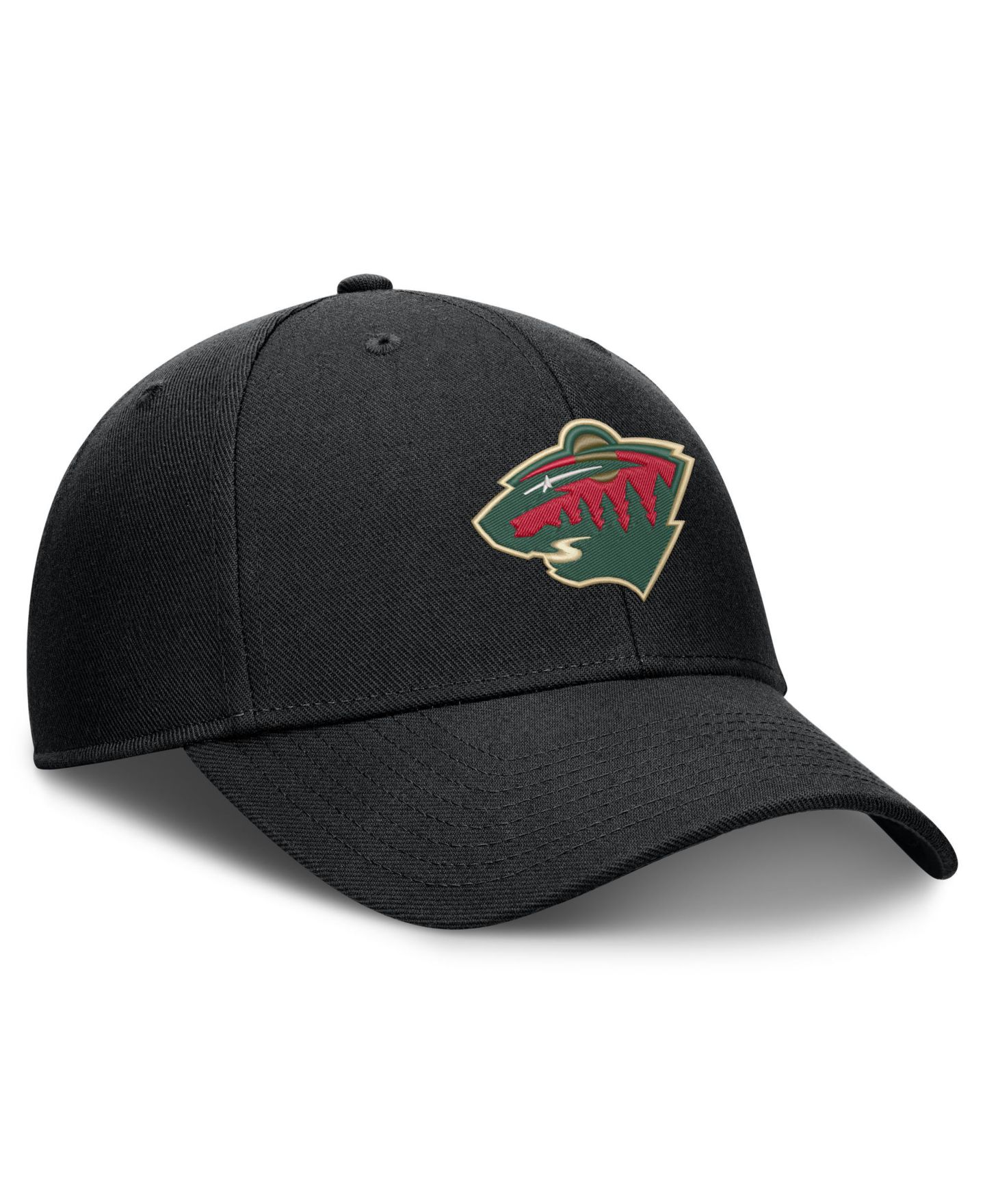 Мужская кепка Fanatics Black Minnesota Wild Force Adjustable Hat — фото 2