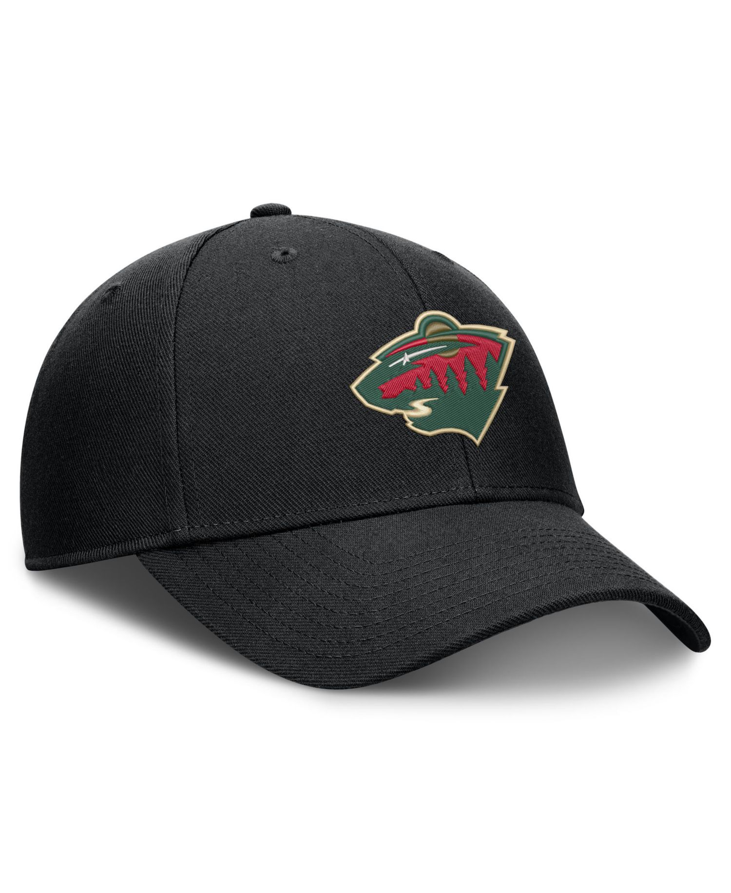 Men's Black Minnesota Wild Force Adjustable Hat