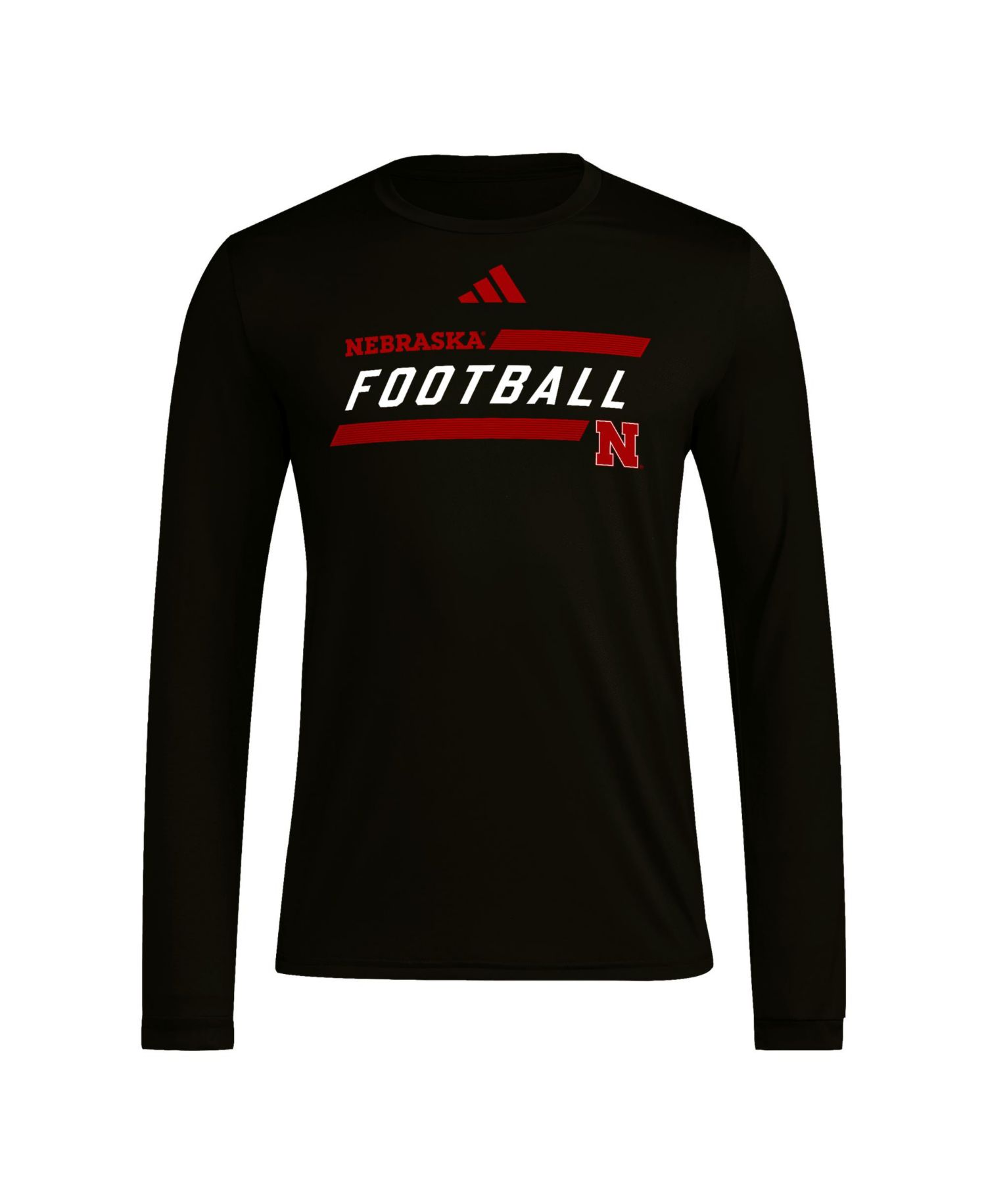 Men's Black Nebraska Huskers Our Red Burns Brighter Pregame Long Sleeve T-Shirt