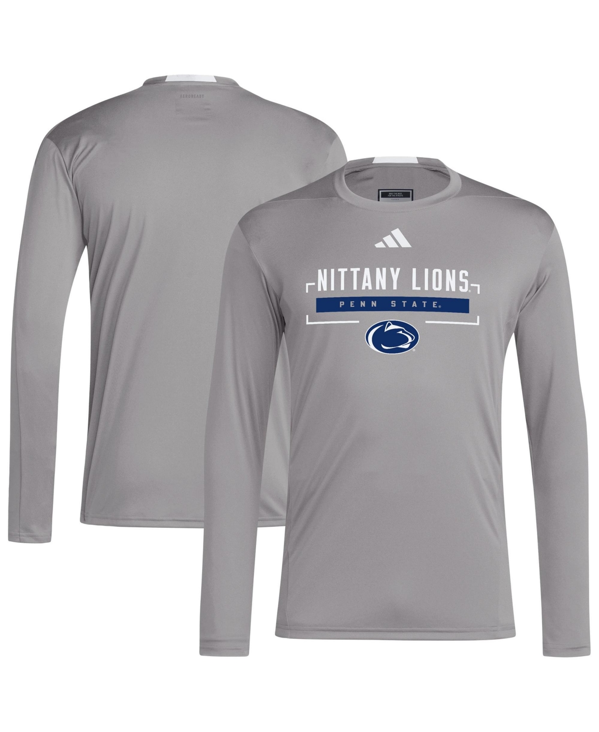 adidas Men's Penn State Nittany Lions D4T Slim-Fit Long-Sleeve T-Shirt - Gray