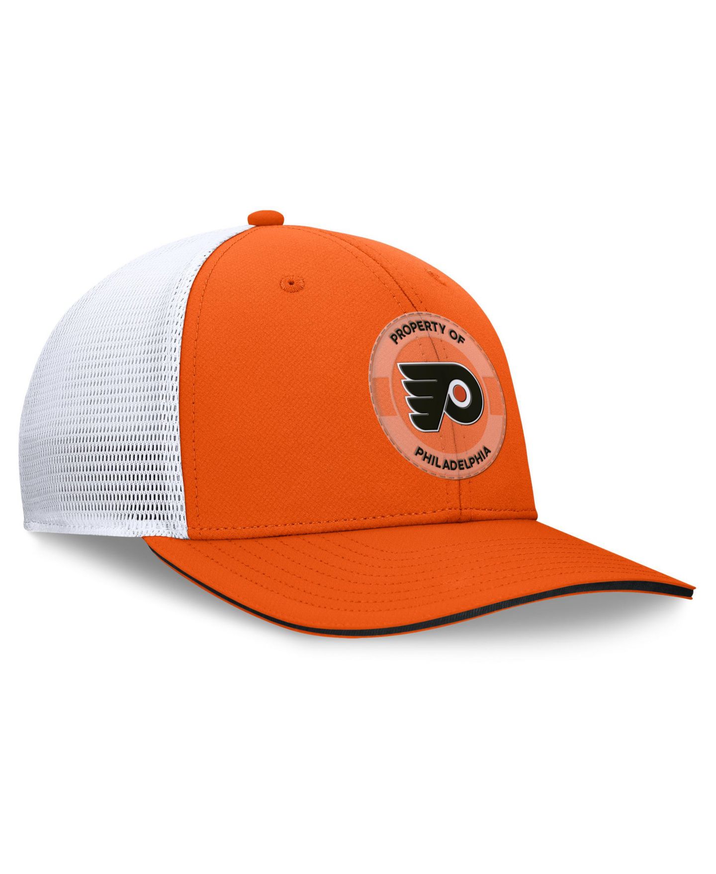Мужская кепка Fanatics Orange/White Philadelphia Flyers Authentic Pro Rink Adjustable Hat — фото 3