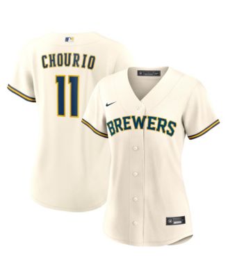 Women's Jackson Chourio Cream Milwaukee Brewers Home Replica Jersey