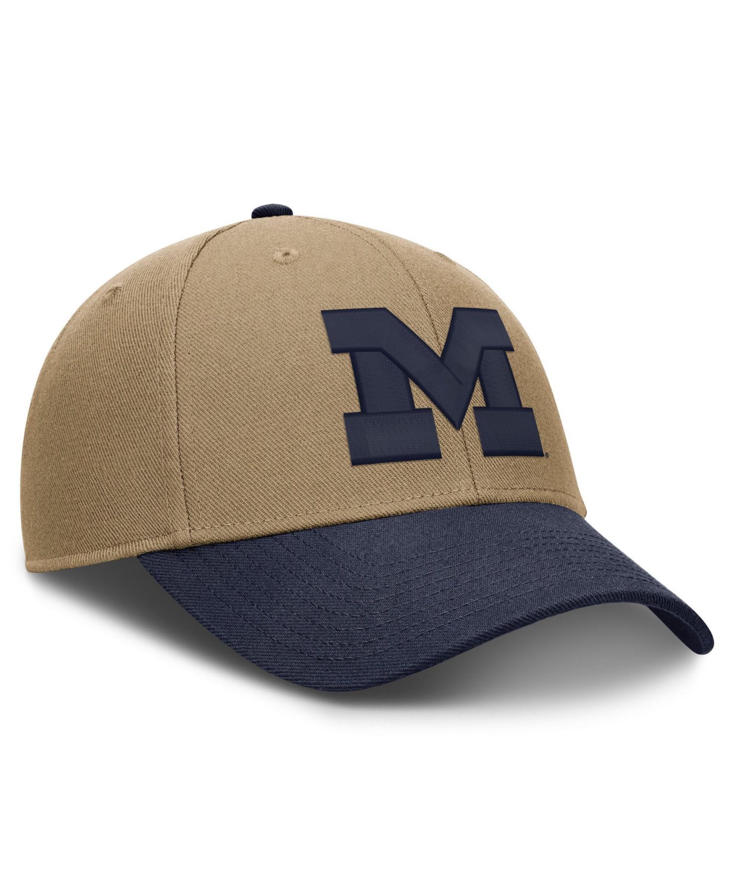 Men's and Women's Beige/Navy Michigan Wolverines Primetime Rise Dri-FIT Adjustable Hat