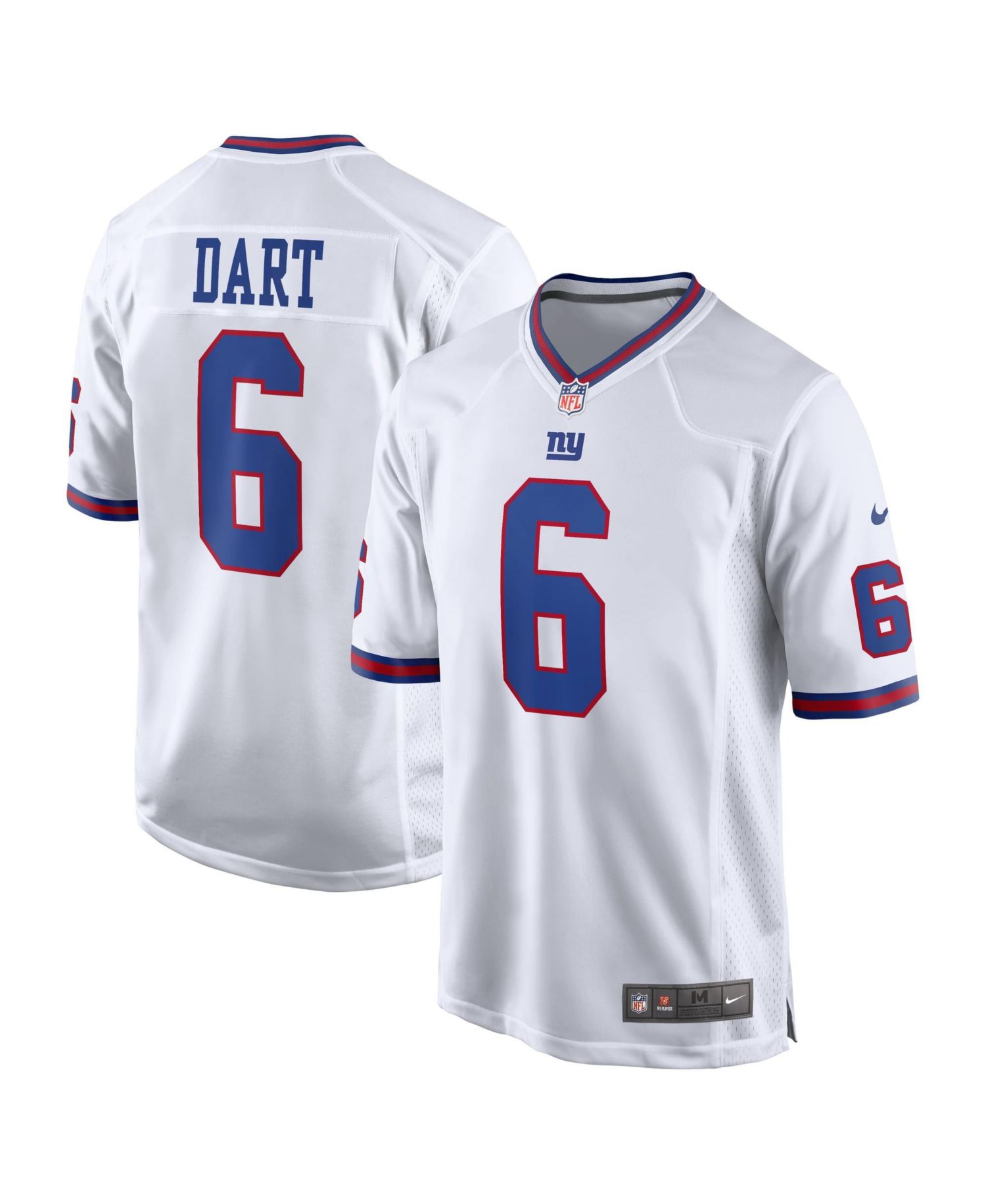 Men's Jaxson Dart White New York Giants Alternate Vintage White Game Jersey