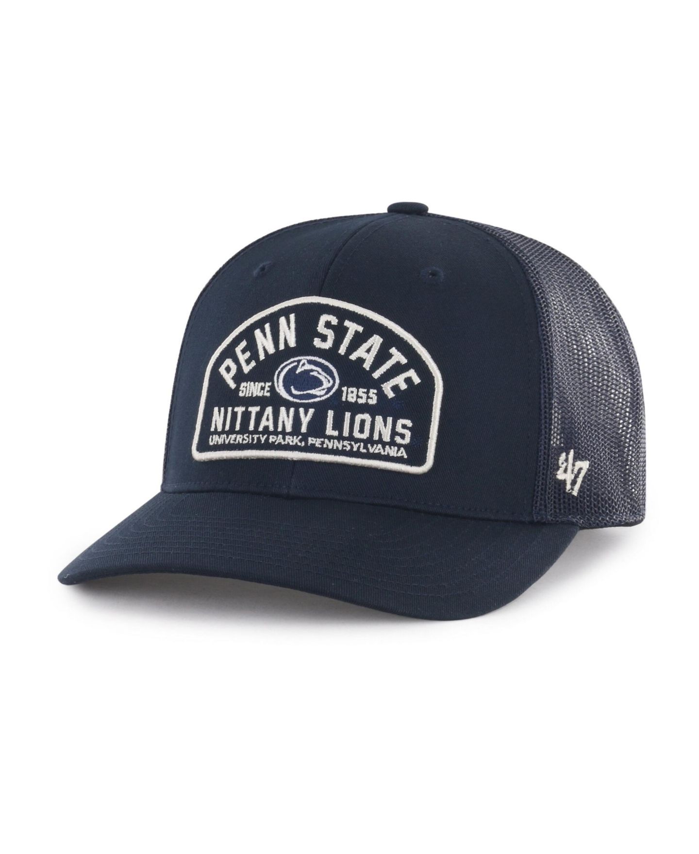 Мужская кепка '47 Brand Navy Penn State Nittany Lions Leland Trucker Adjustable Hat — фото 1