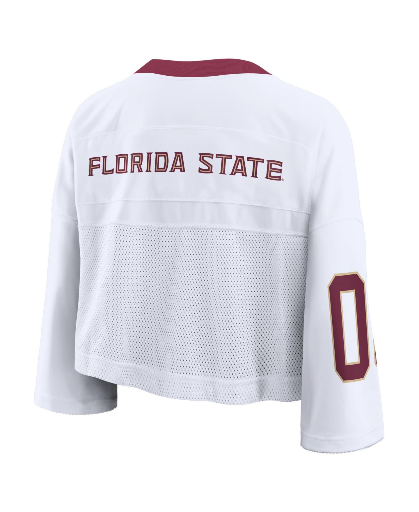 Женский топ Nike White Florida State Seminoles Oversized Logo Cropped Fashion Jersey — фото 3