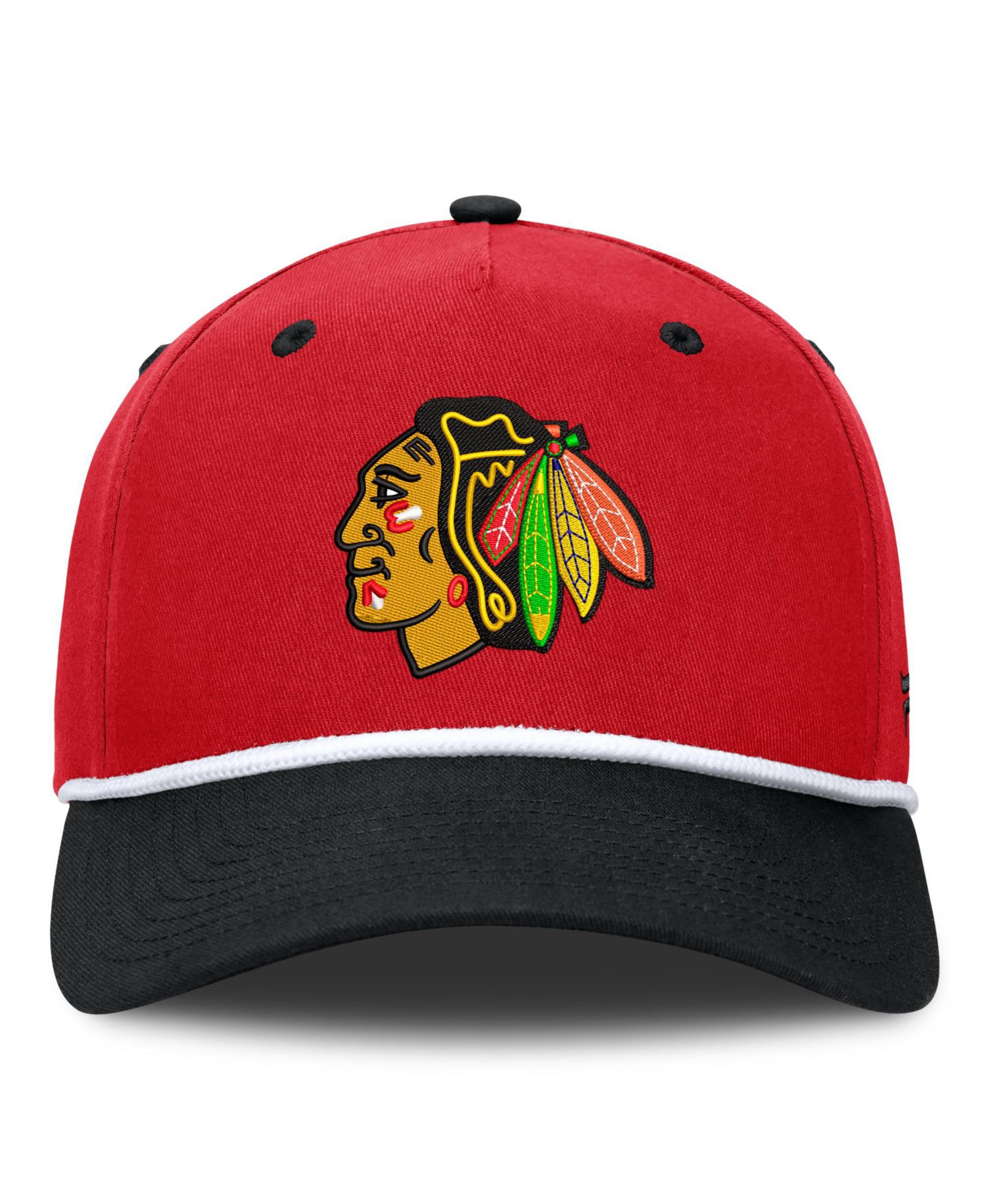 Men's Red/Black Chicago Blackhawks Fundamental Power Play A-Frame Adjustable Hat
