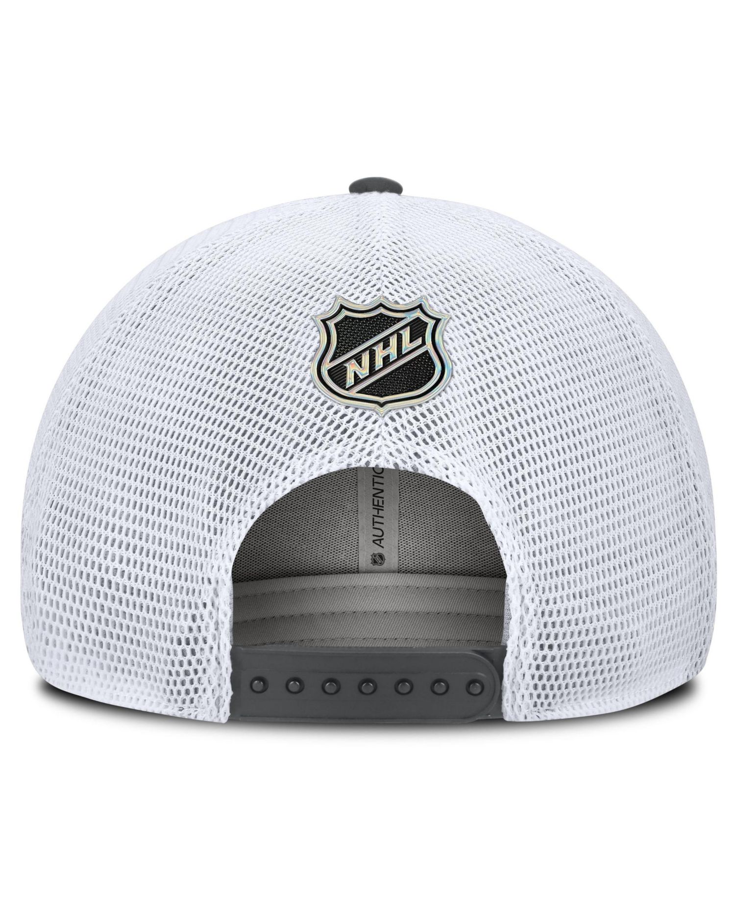 Men's Charcoal Vegas Golden Knights Authentic Pro Rink Boxed Logo Trucker Hat