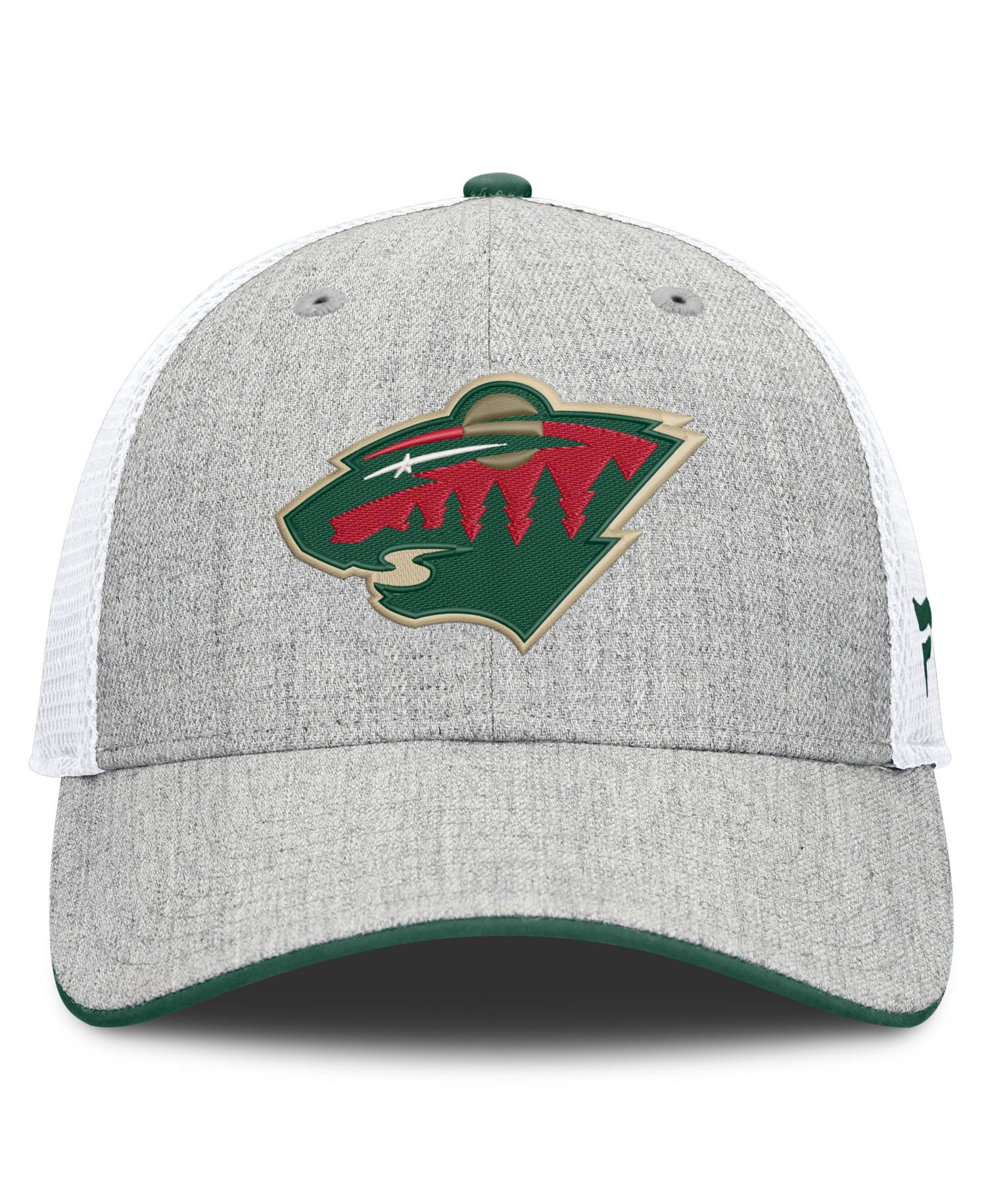 Men's Heather Gray/White Minnesota Wild Structured Trucker Adjustable Hat