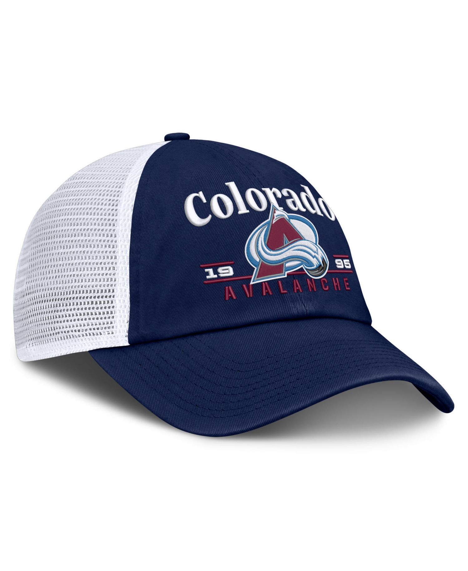 Men's Navy Colorado Avalanche Fundamental Underline Trucker Adjustable Hat
