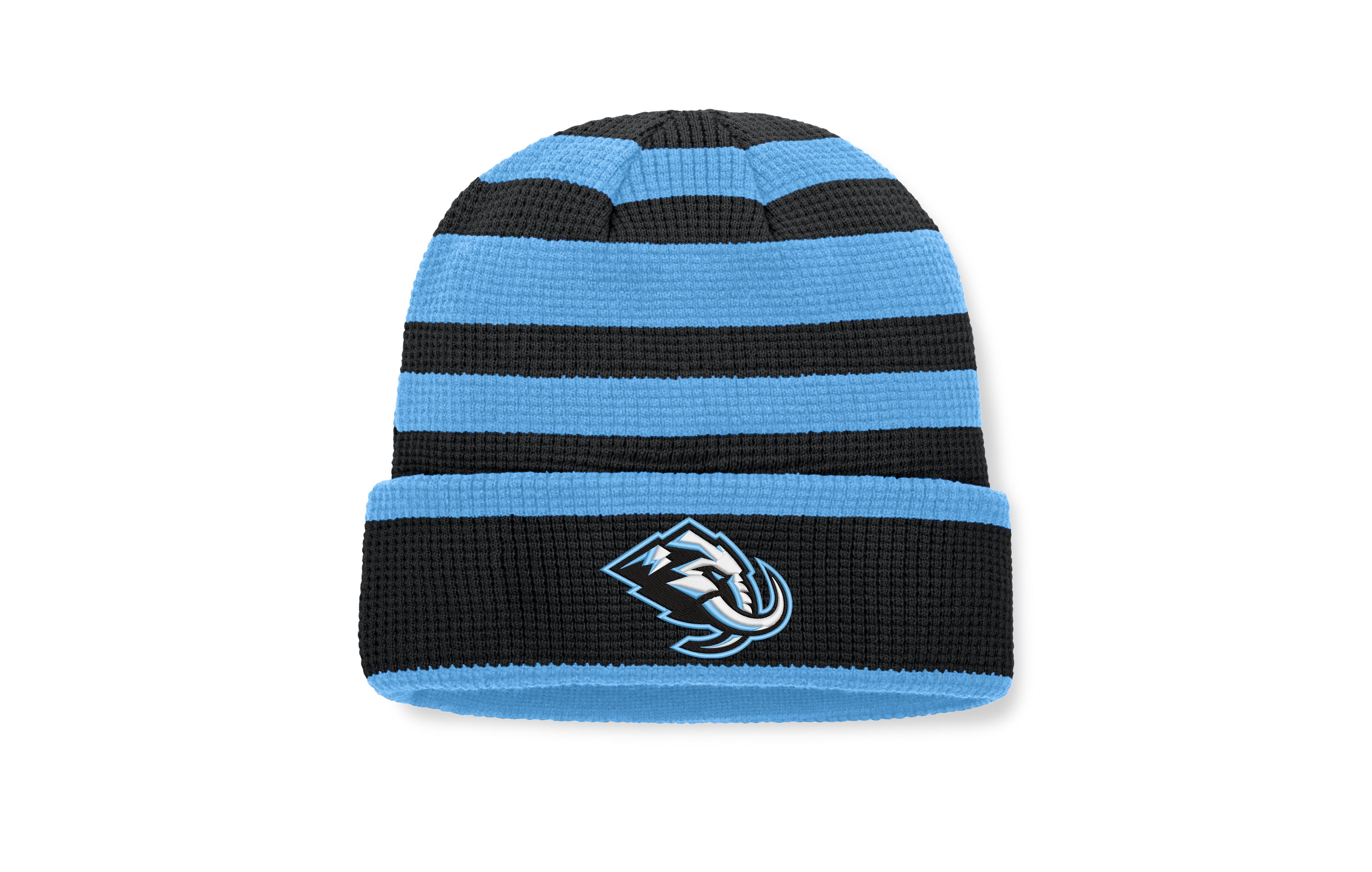 Men's Fanatics Black/Light Blue Utah Mammoth Fundamental Steady Cuffed Knit Hat