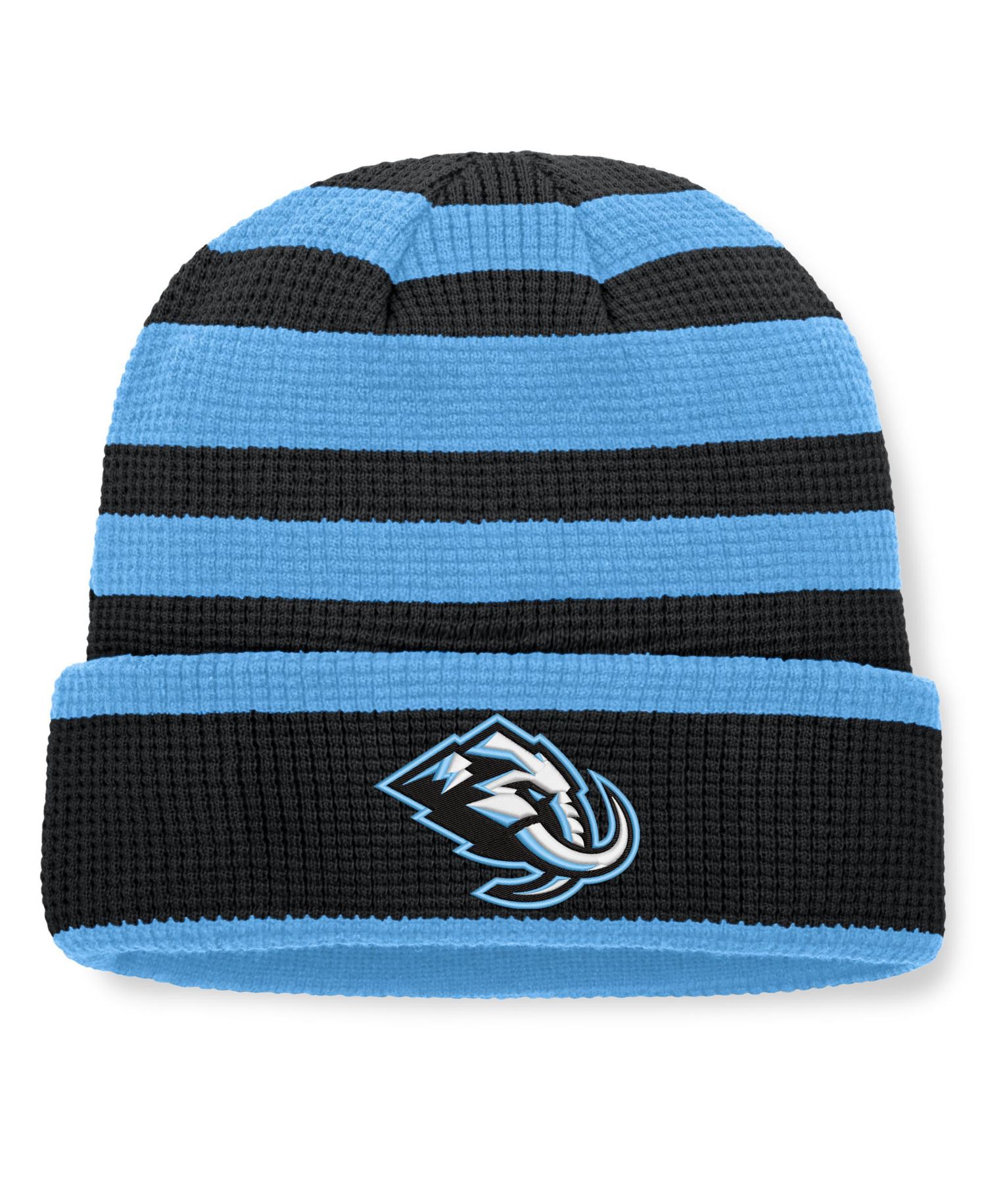 Men's Black/Light Blue Utah Mammoth Fundamental Steady Cuffed Knit Hat