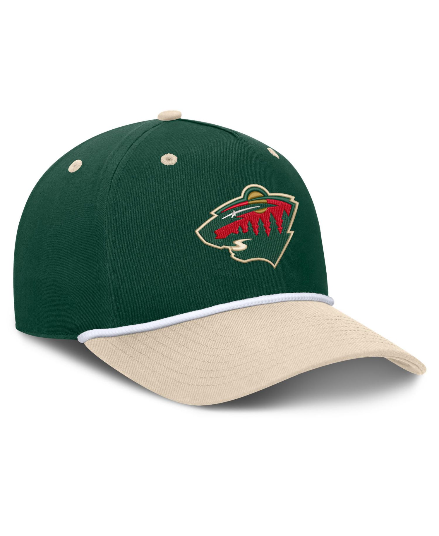 Men's Green/Cream Minnesota Wild Fundamental Power Play A-Frame Adjustable Hat