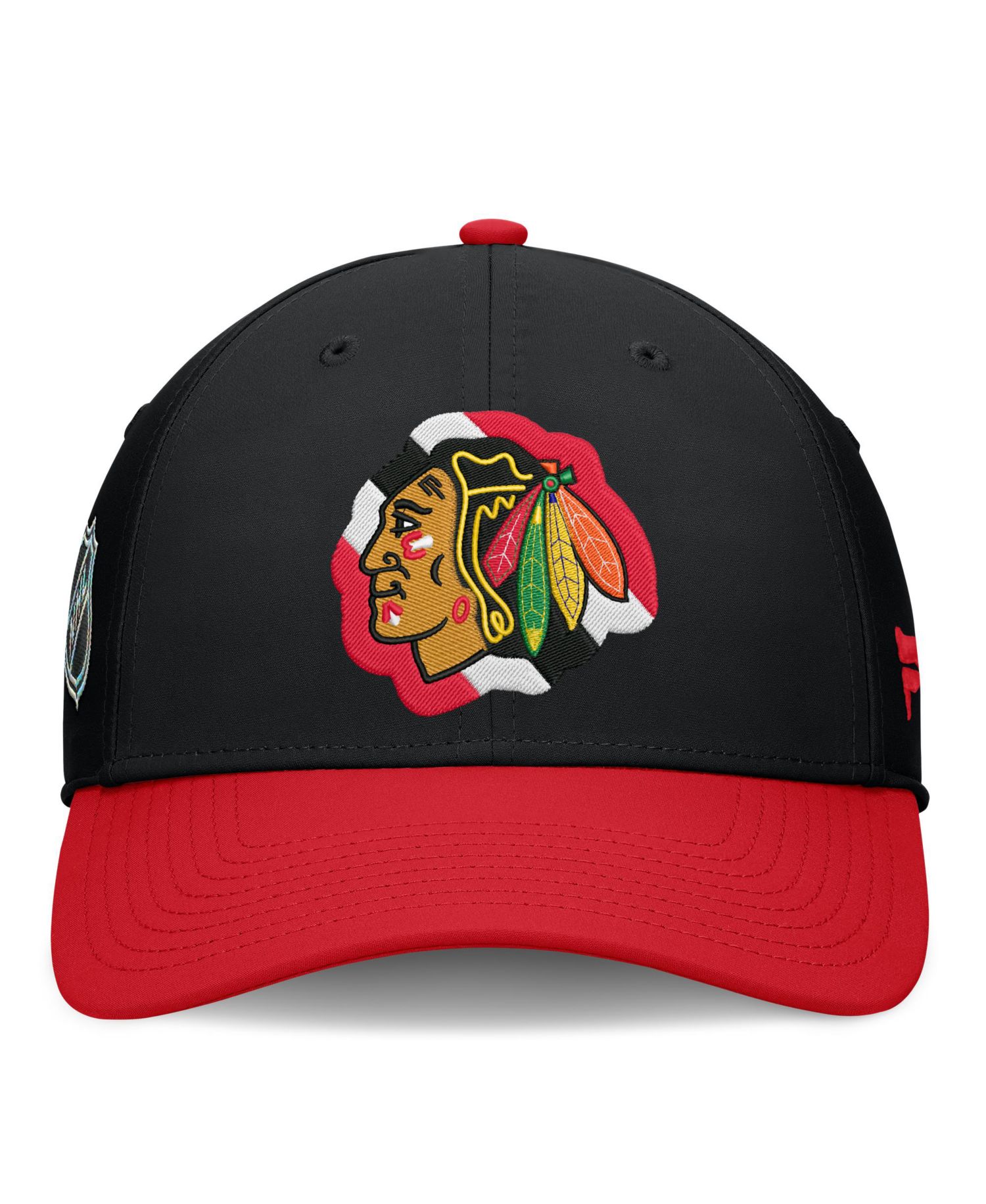 Men's Black/Red Chicago Blackhawks Stretch Hat