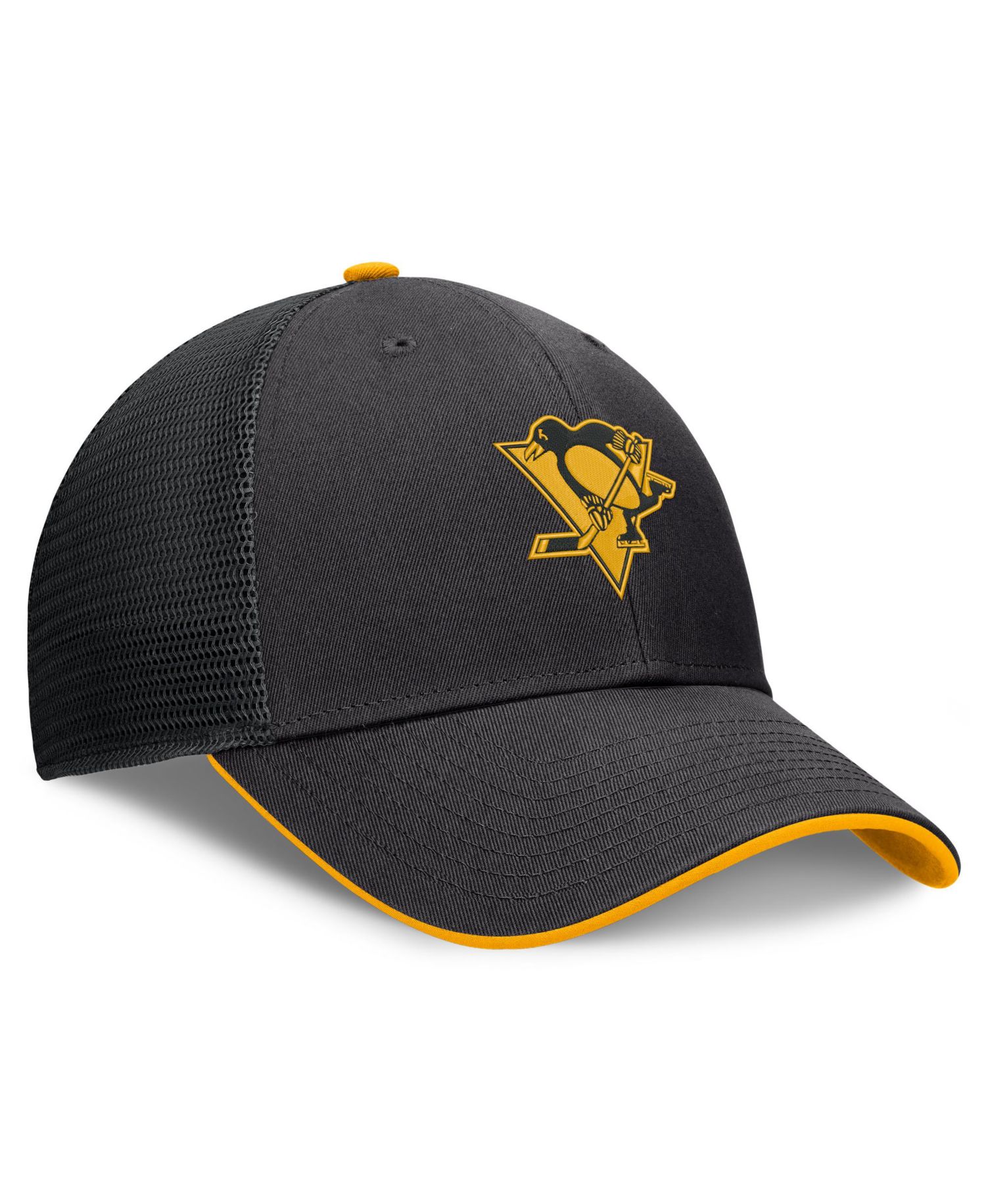 Men's Black Pittsburgh Penguins Fundamental Limits Trucker Adjustable Hat
