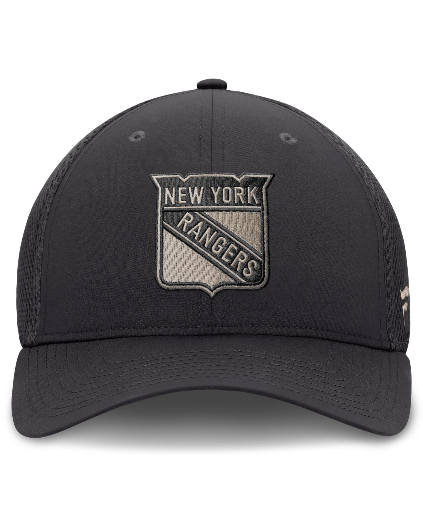 Мужской головной убор Fanatics Charcoal New York Rangers Road Meshback Stretch Hat — фото 2