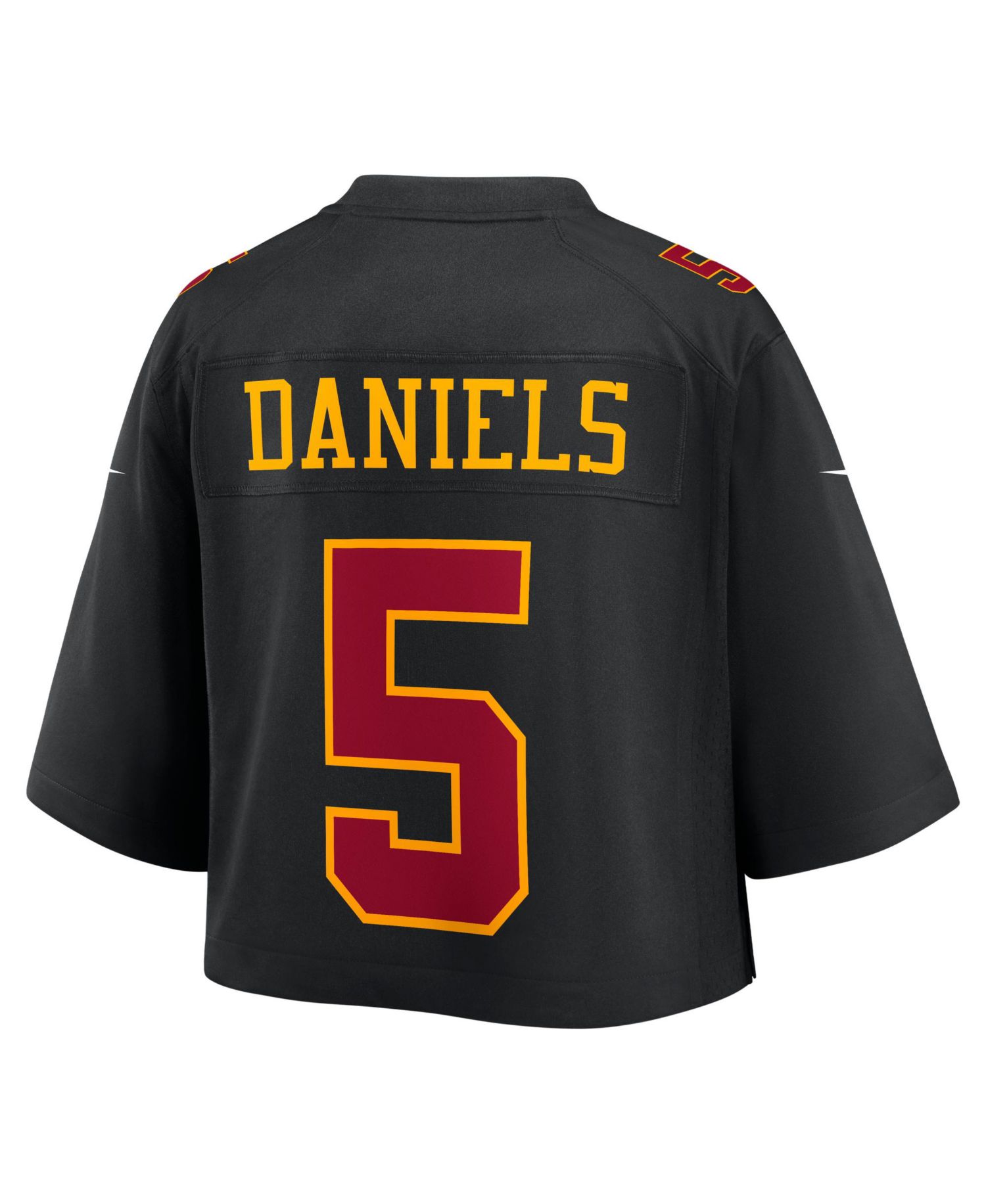 Women's Jayden Daniels Black Washington Commanders Cropped Fashion Game Jersey