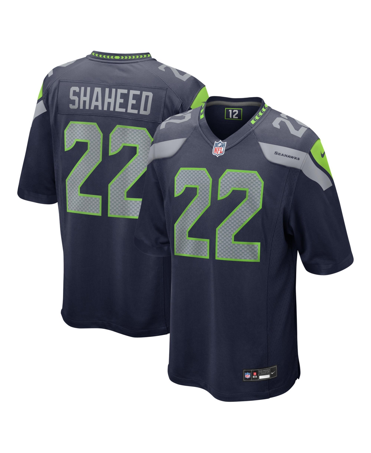 Men's Nike Rashid Shaheed  College Navy Seattle Seahawks Team  Game Jersey
