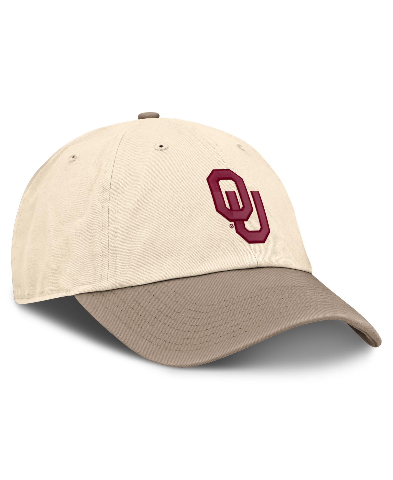 Men's Natural/Khaki Oklahoma Sooners Two-Tone Club Adjustable Hat