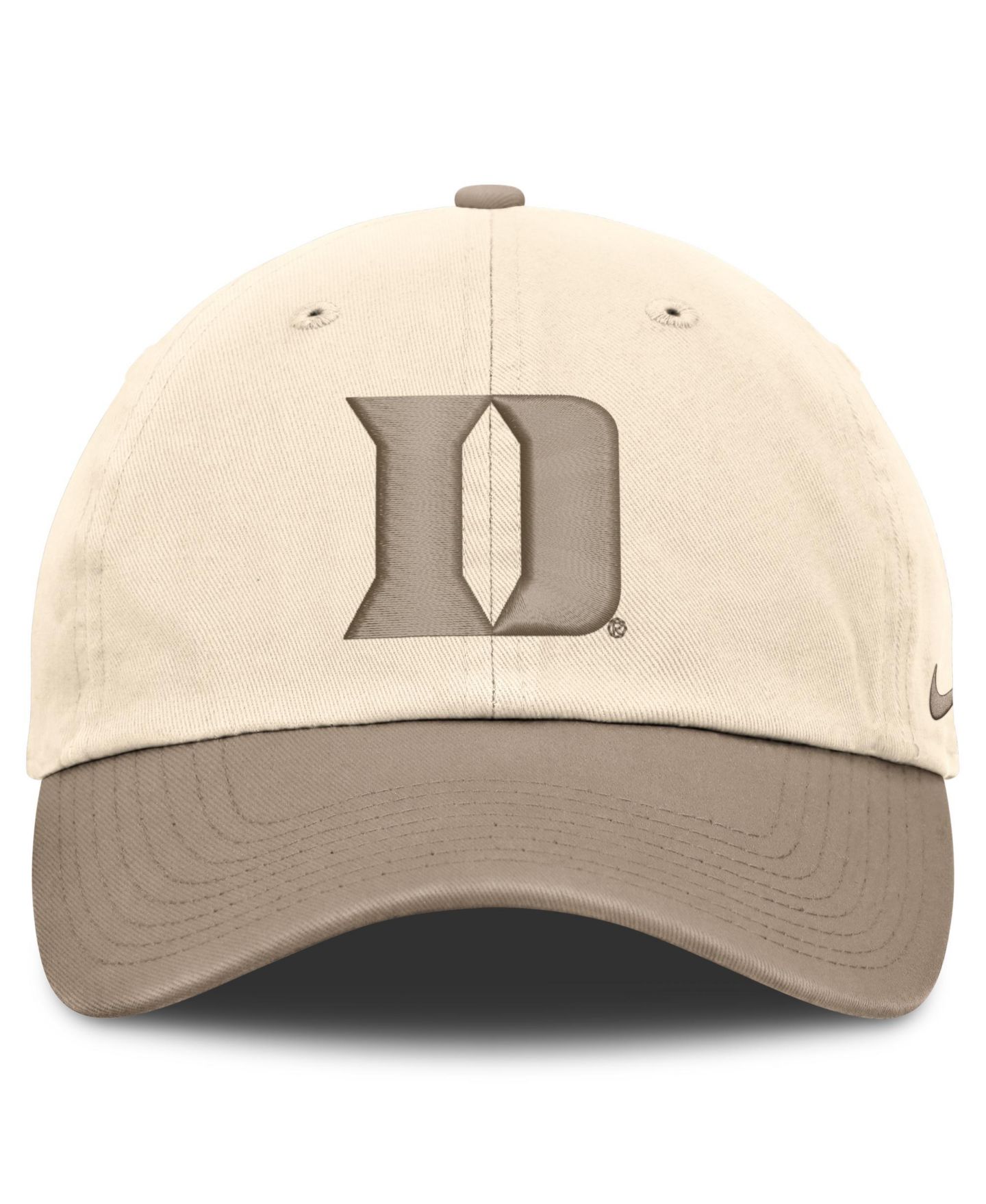 Мужская кепка Nike Natural/Khaki Duke Blue Devils Two-Tone Club Adjustable Hat — фото 2