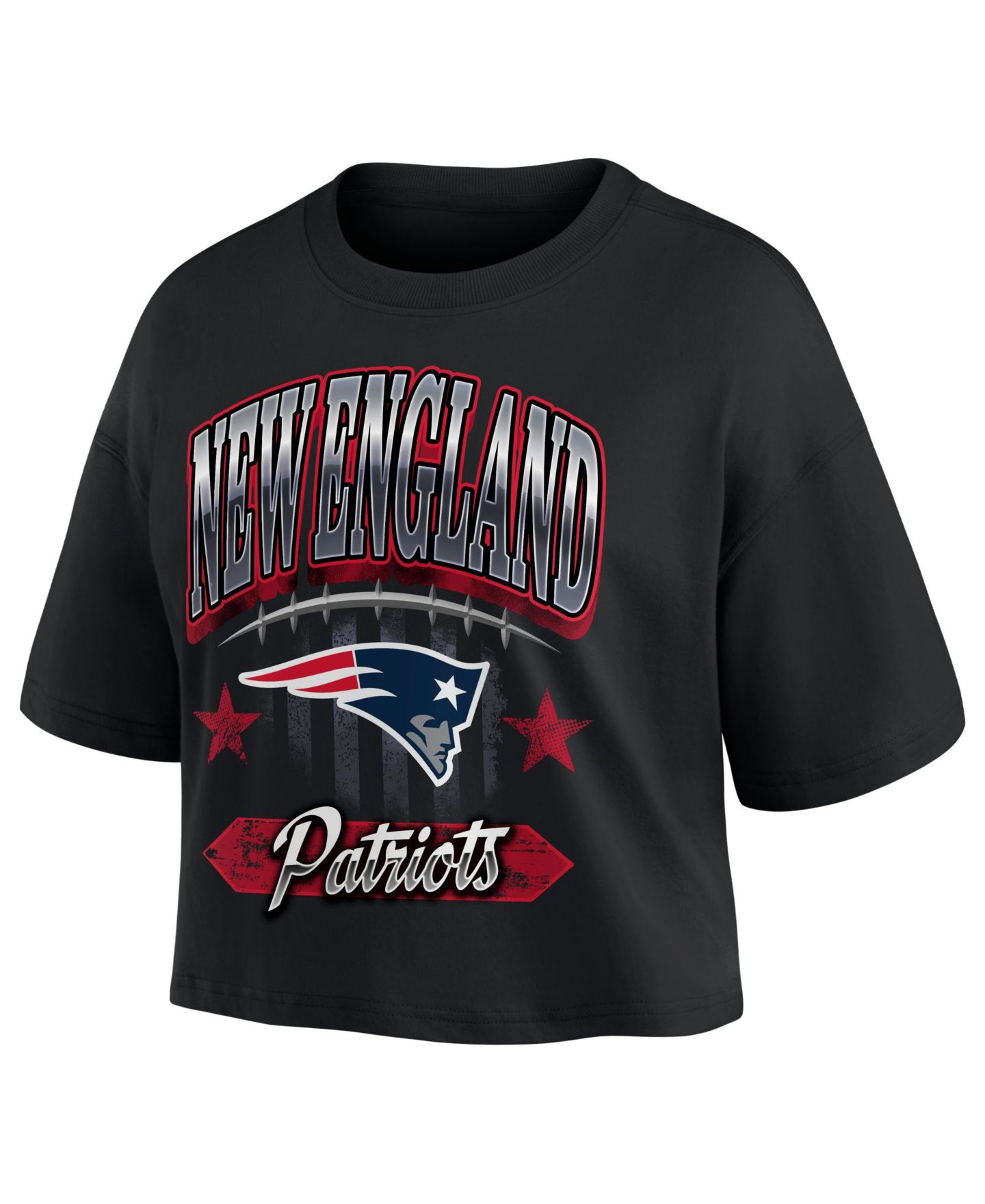 Женская футболка Fanatics Black New England Patriots Americana Cropped — фото 2