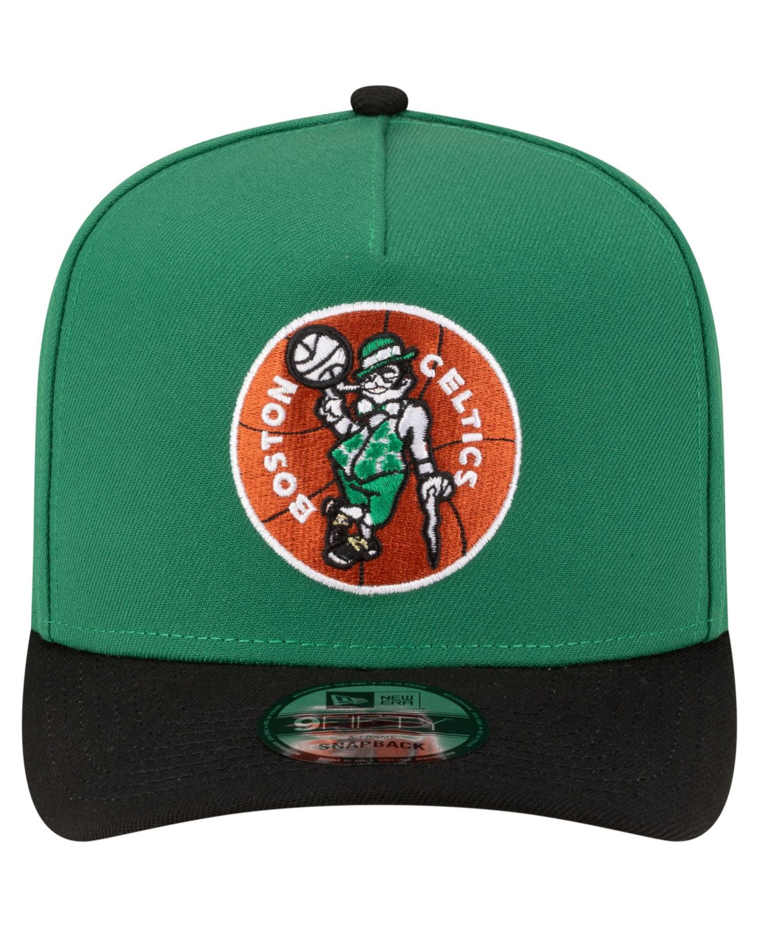 Men's Kelly Green/Black Boston Celtics 80s Throwback A-Frame 9FIFTY Snapback Hat