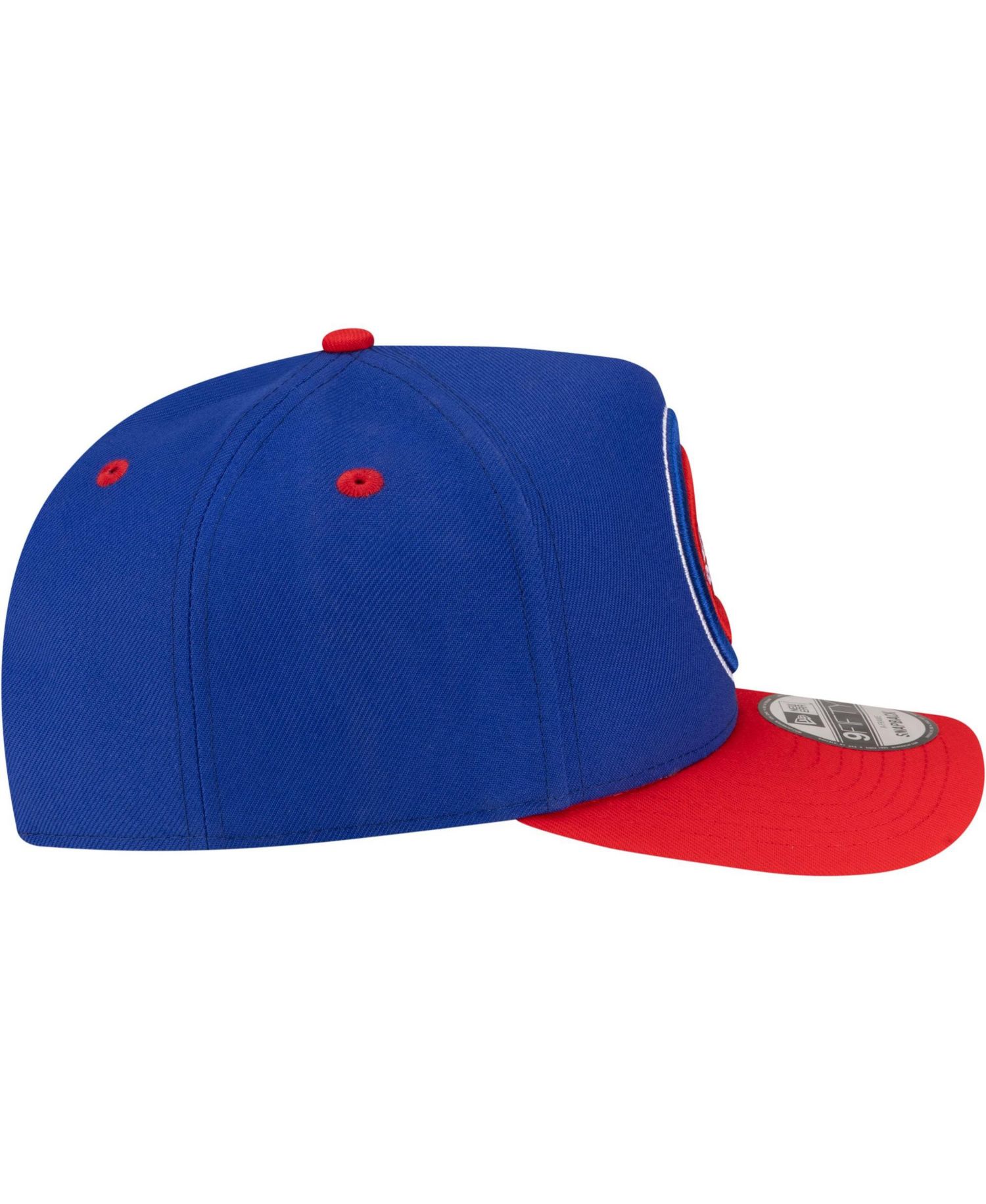 Men's Blue/Red Detroit Pistons 80s Throwback A-Frame 9FIFTY Snapback Hat