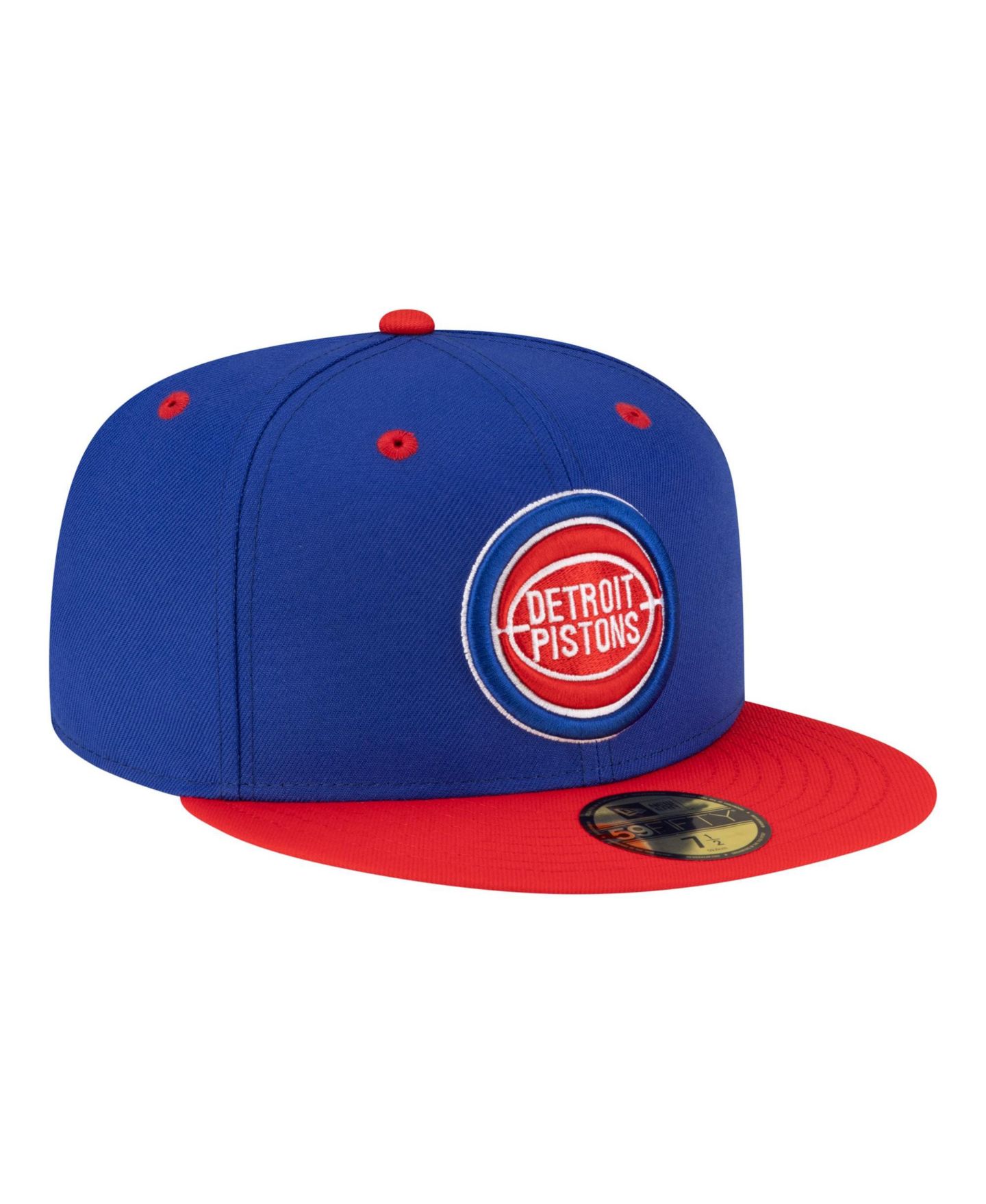 Мужская кепка New Era Blue/Red Detroit Pistons 80s Throwback 59FIFTY Fitted Hat — фото 3