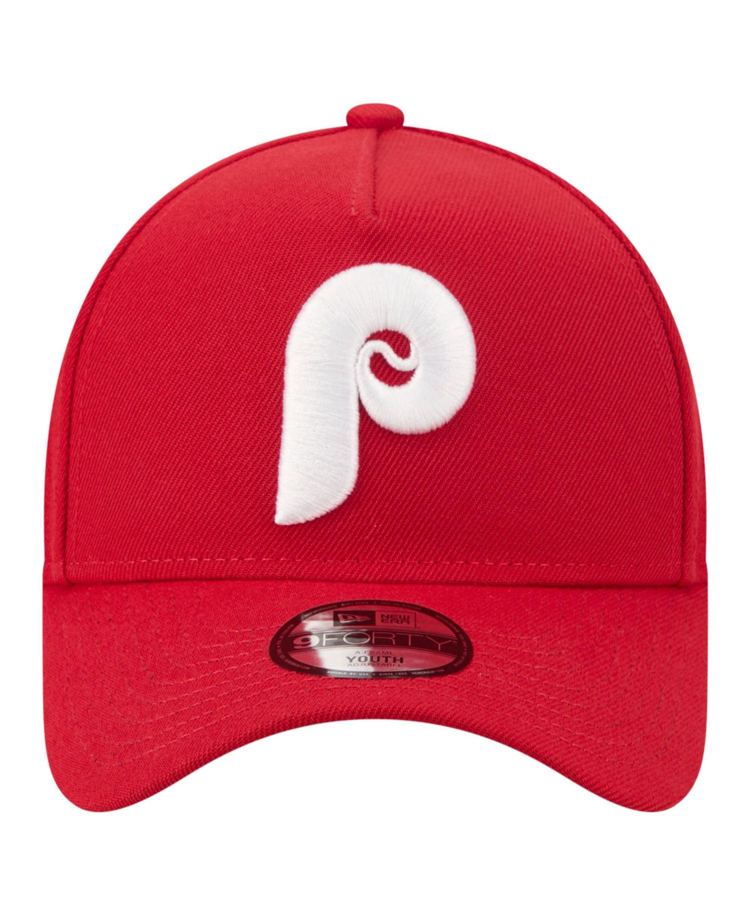 Big Boys and Girls Red Philadelphia Phillies Cooperstown Logo 9FORTY A-Frame Adjustable Hat