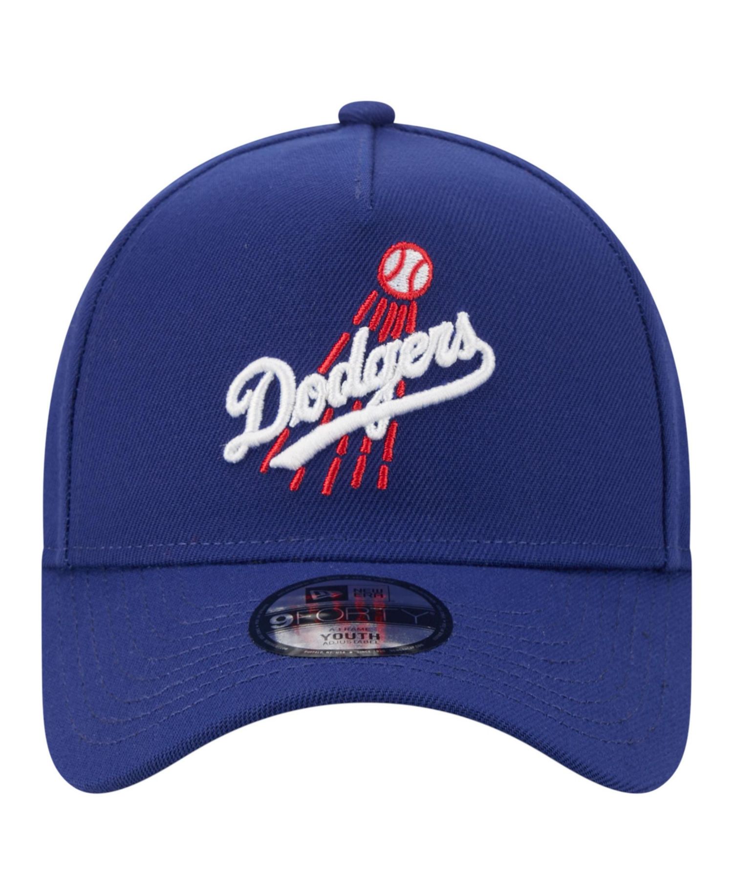 Big Boys and Girls Royal Los Angeles Dodgers Cooperstown Logo 9FORTY A-Frame Adjustable Hat