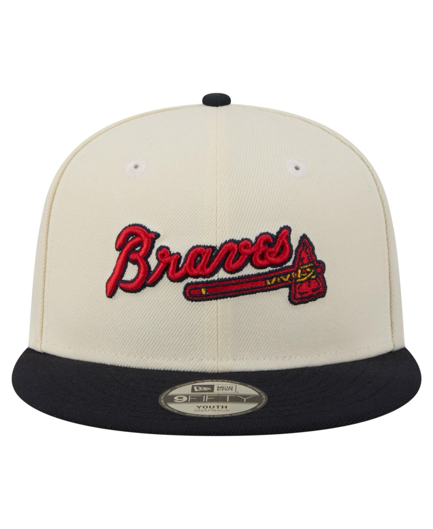 Детская кепка New Era White Atlanta Braves Two-Tone 9FIFTY Snapback Hat — фото 2