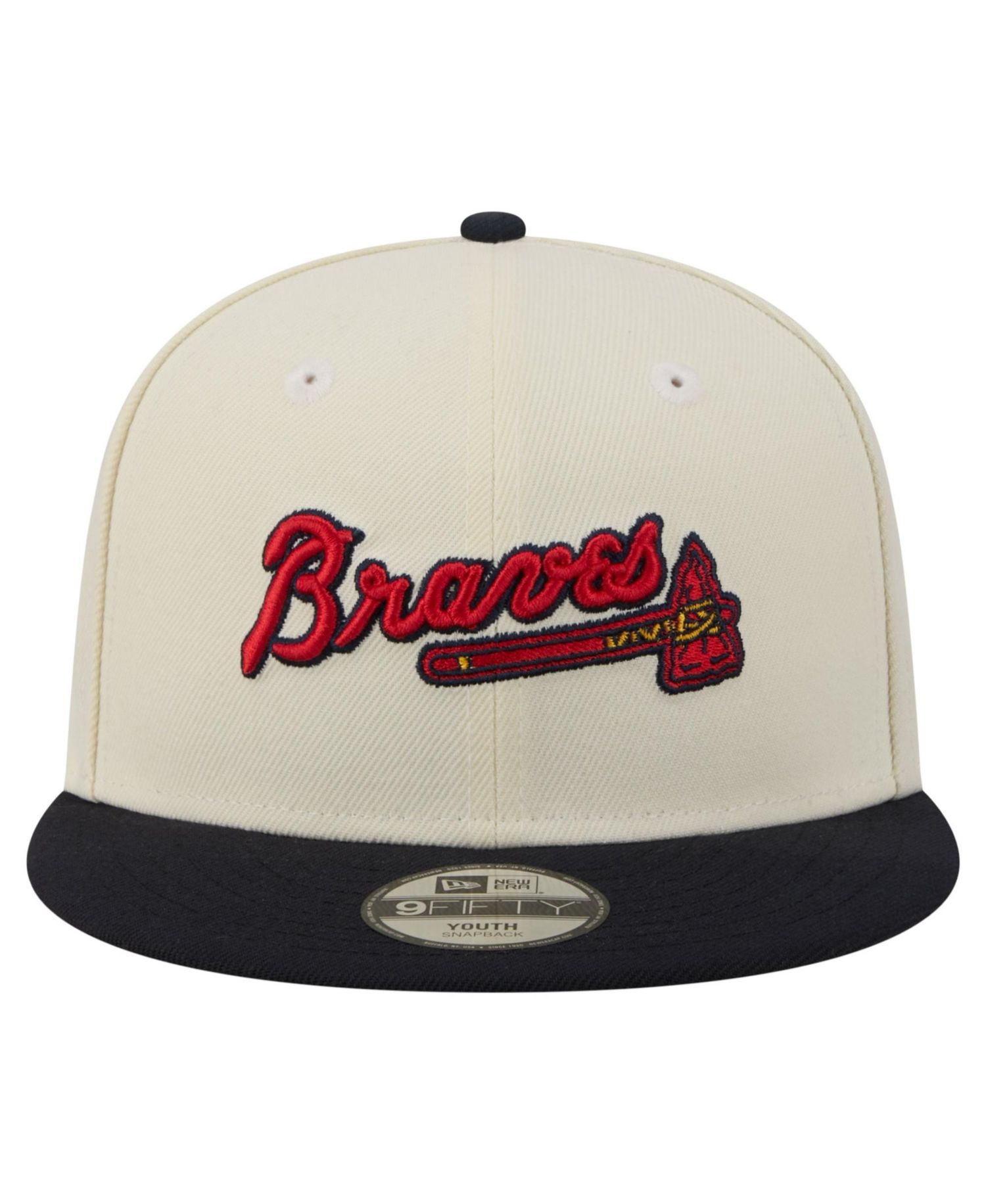 Big Boys and Girls White Atlanta Braves Two-Tone 9FIFTY Snapback Hat