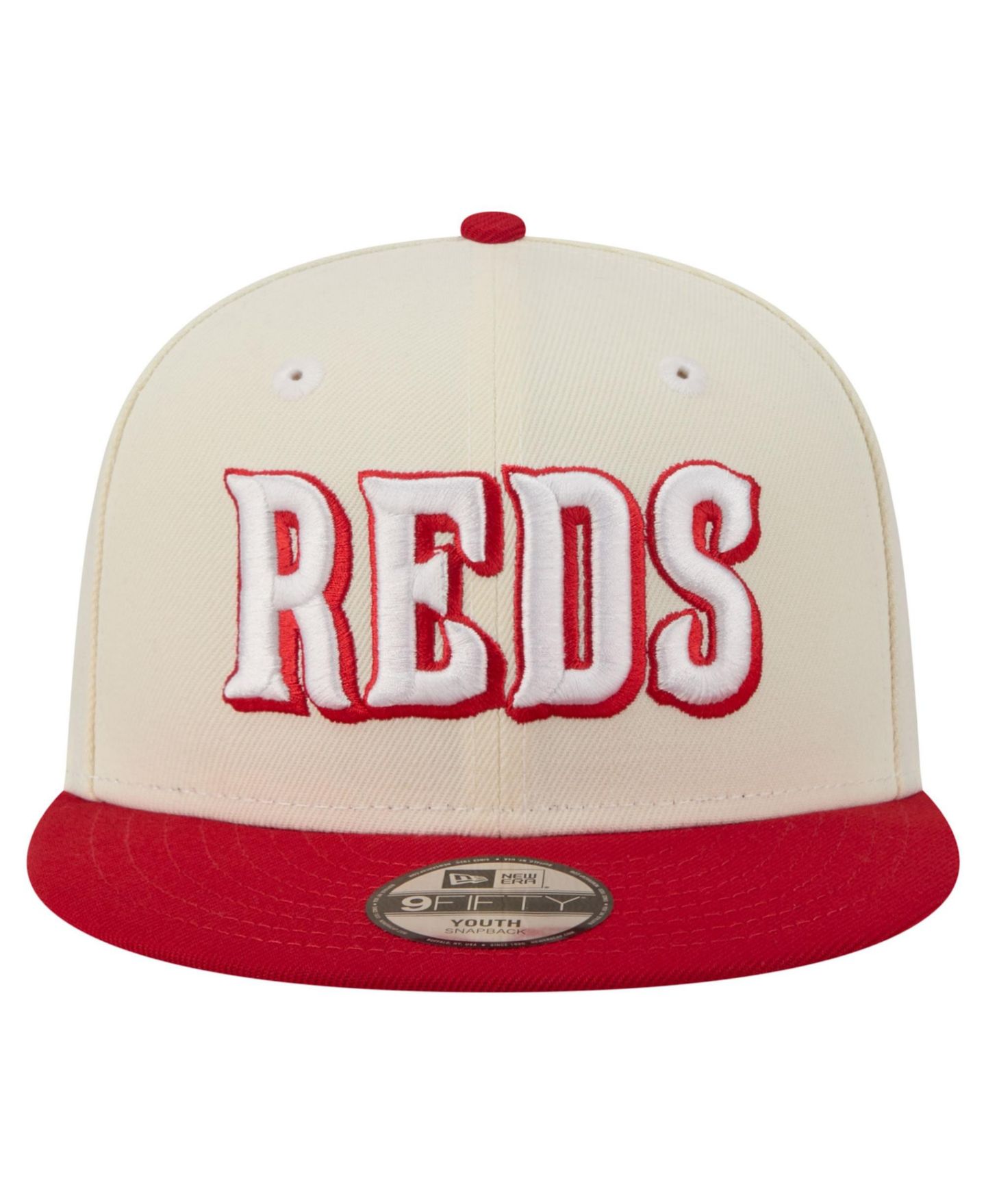 Детская кепка New Era White Cincinnati Reds Two-Tone 9FIFTY Snapback Hat — фото 2