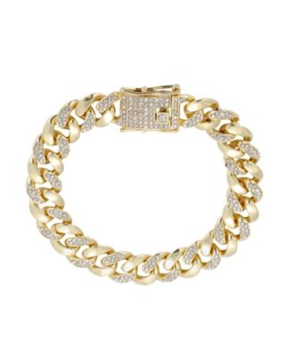 Men's Crystal Gold-Plated Curb Bracelet