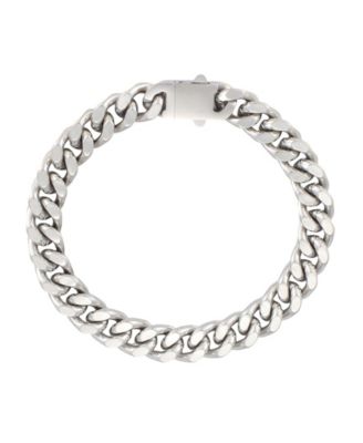 Men's Silver-Tone Stainless Steel Curb Bracelet