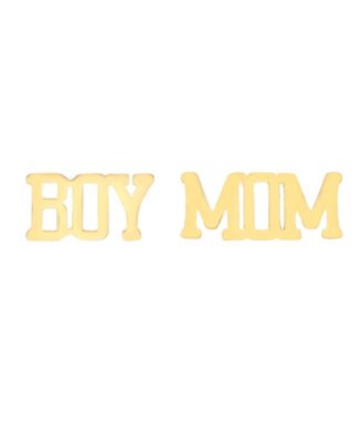 Gold-Tone Boy Mom Stud Earrings