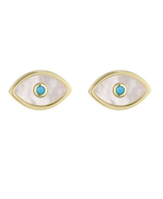 Gold-Tone Evil Eye Stud Earrings