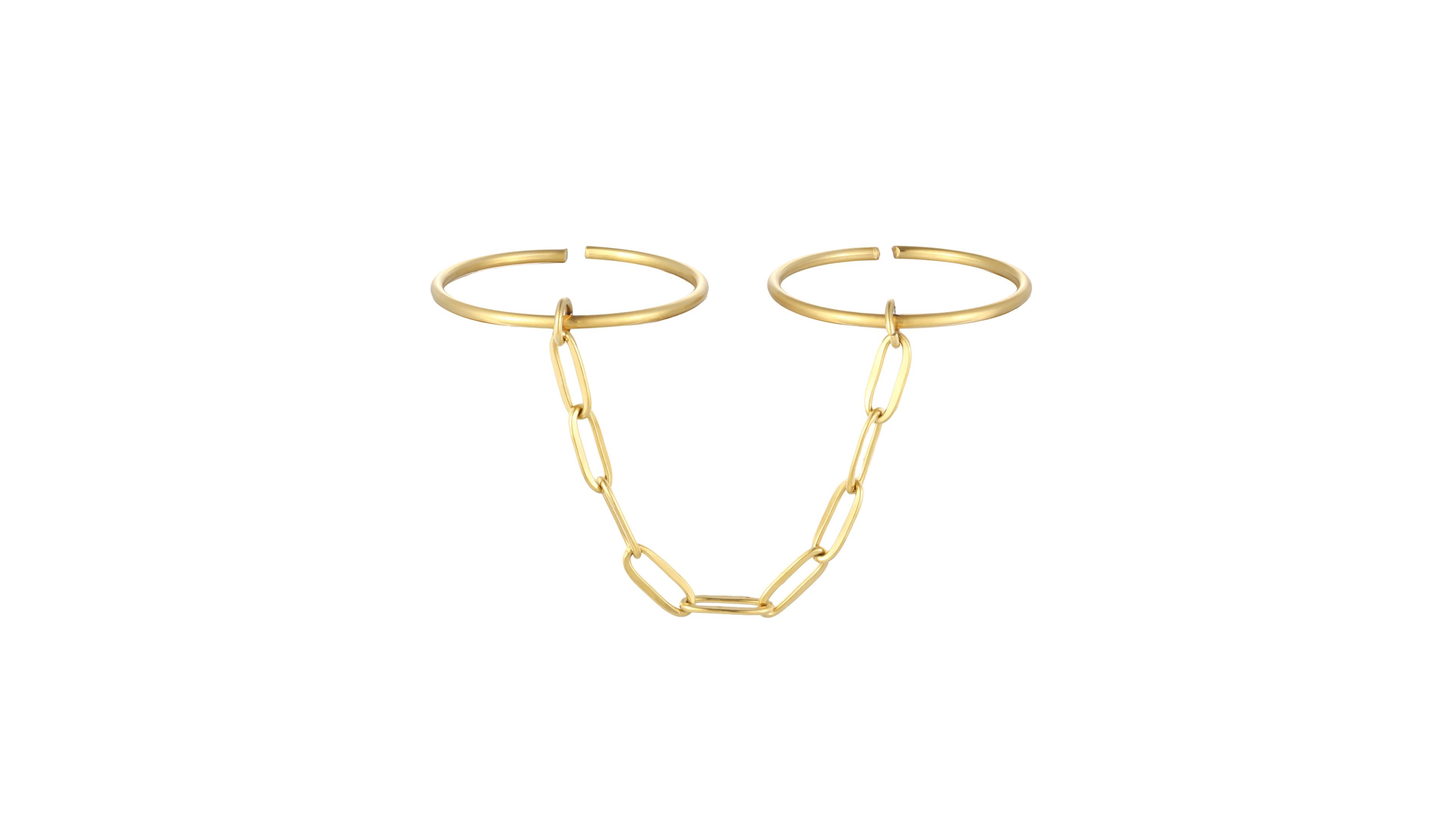 Adornia Women's Gold-Tone Connected Ring, 2-Piece Set
