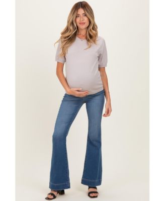 Maternity High-Waisted Flare Over-Belly Waistband Jeans