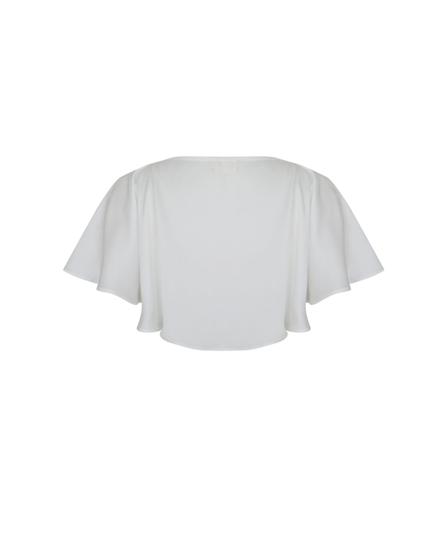 Women's Yarae Satin Boat Neck Short Sleeve Cape Top
